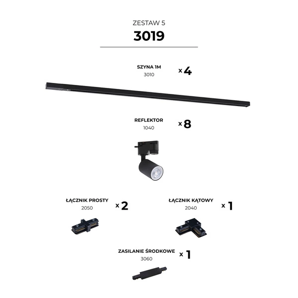 3019 ZESTAW 5 SZYNOPRZEWODOWY BLACK JEDNOOBWODOWY