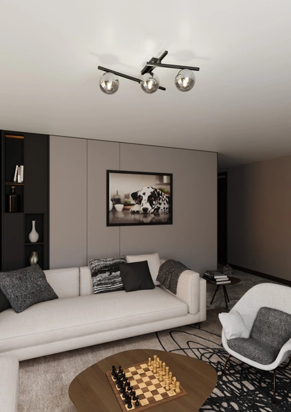 Lampa sufitowa Emibig SMART 3 Czarny/GRAFIT 1104/3