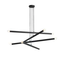 Aldex Lampa wisząca TUBO 8, 1072P1, czarna 8x40W E14