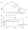 Kinkiet dziecięcy IQ Kids Sheep z półką, 21-85146, szary/zielony, 5W LED, barwa neutralna 4000K