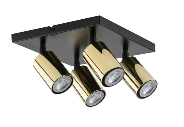 Lampa Sigma Zoom 4 kwadrat czarny mosiądzowany 33601