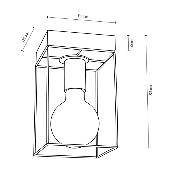 Betonowa lampa sufitowa Gretter 1xE27 Max.60W Szary beton/Czarny metal 919408136