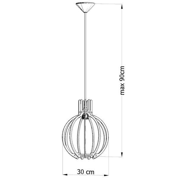 Lampa Wisząca ARANCIA Naturalne Drewno, E27 60 W, SL.0391