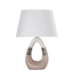 Lampa stołowa/nocna ROMANO 41-79954 ceramiczna beżowo-biała 1x60W E27
