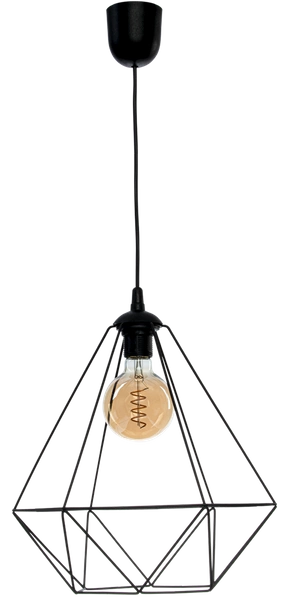 Lampa wisząca BASKET, czarna, 1x60W E27, MLP7214