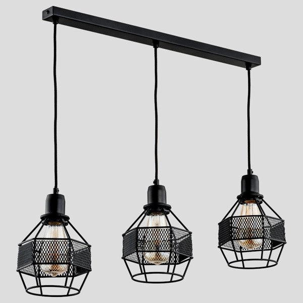 Lampa wisząca ALFA BLISTER CZARNA 3xE27 16cm | 61001