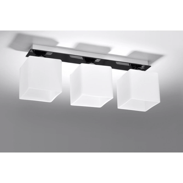 Nowoczesny plafon PIAZZA 3 SLA.0193 Czarny 3xE27