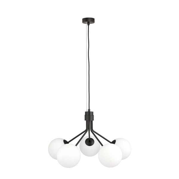 Lampa wisząca Emibig NOVA 5 Czarny/OPAL 1138/5