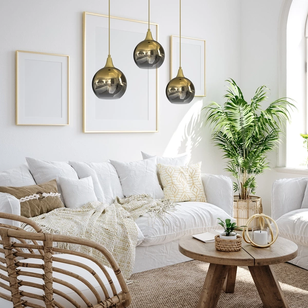 Lampa wisząca MONTE GOLD, MLP8402, złoty/dymiony, 3x60W E27