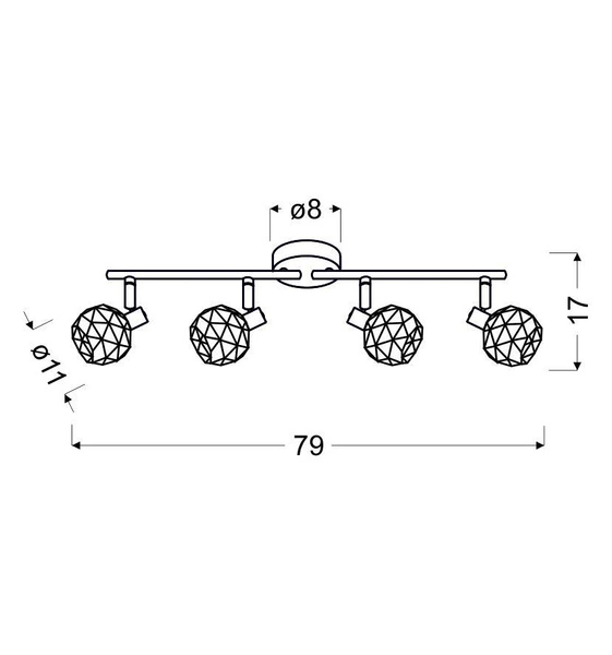 Nowoczesna lampa sufitowa ACROBAT 4xE14 czarny/złoty 94-66657