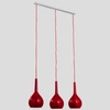 Lampa wisząca kropla listwa VETRO czerwona szer. 63cm