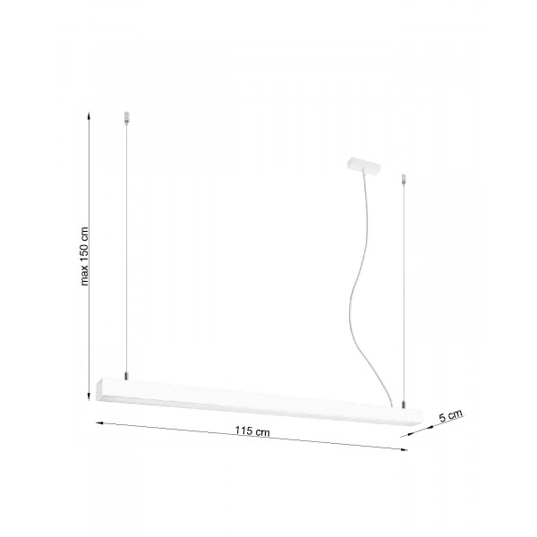 Lampa wisząca PINNE 1150 BIAŁA 38W barwa ciepła 3000K TH.065