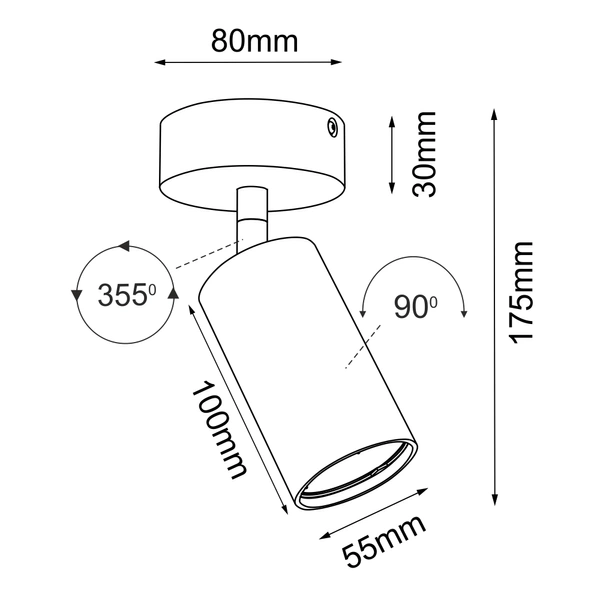 Reflektor Point 55 move - Czarny 2286 Antigo