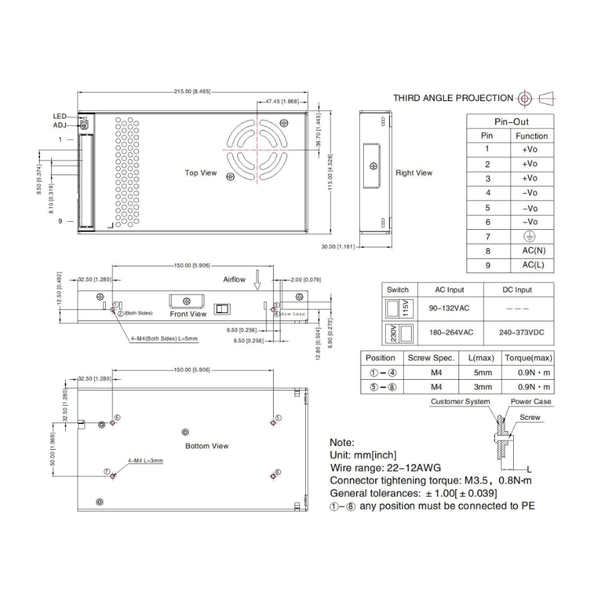 Zasilacz modułowy 350W 48V stałonapięciowy | zmienne napięcie wejściowe