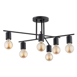 Lampa sufitowa ALFA PANAMA CZARNA 6xE27 66cm | 63189