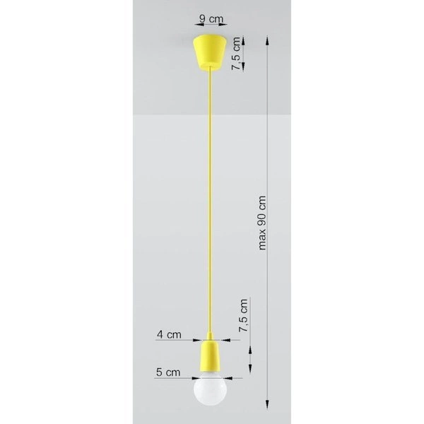 Lampa Wisząca DIEGO 1, PCV Żółta, E27 60W, SL.0578