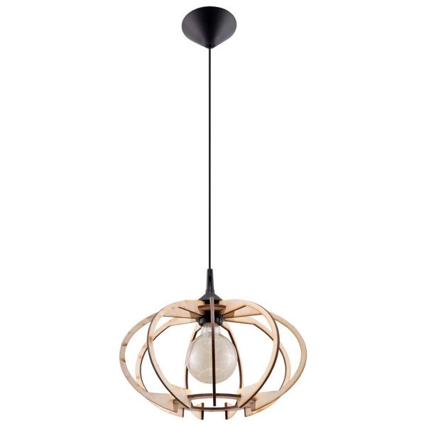 Lampa Wisząca MANDELINO Naturalne Drewno, E27 60 W, SL.0392
