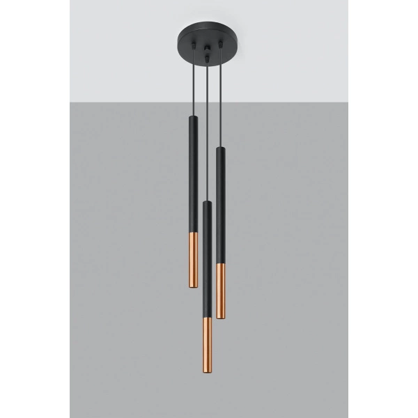 Lampa wisząca MOZAICA 3P SL.0890 czarny/miedź 3xG9