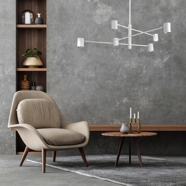 Lampa sufitowa Snow 6, biała, 6x50W GU10