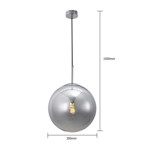 Nowoczesna lampa wisząca kula chrom PALLA śr 30cm