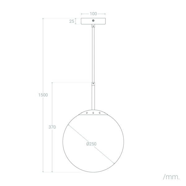 Lampa Wisząca Szklana Kula mosiąd Abruzzo Arteo