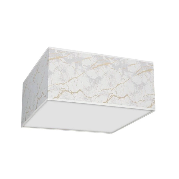 Kwadratowy plafon do salonu SENSO White/Gold 40 cm 3xE27 | biały złoty