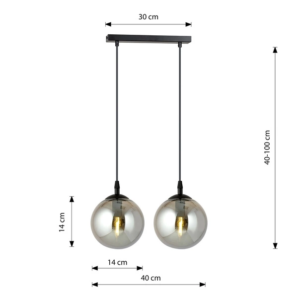 Lampa wisząca Emibig COSMO 2 BL GRAFIT 712/2