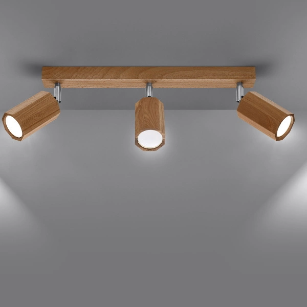 Nowoczesny Plafon ZEKE 3 dąb SL.1030-0