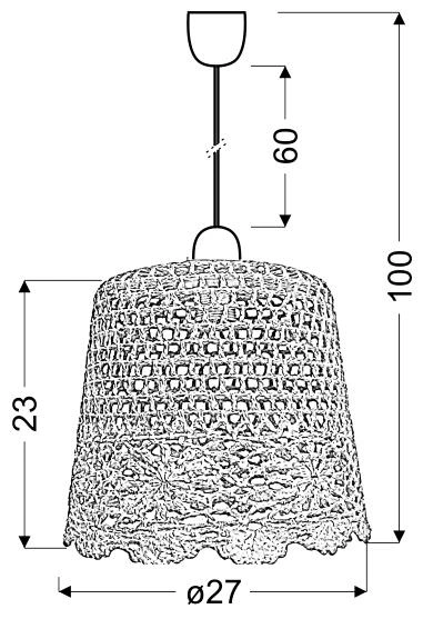 Lampa wisząca NONNA 27 cm, 31-38487, różowa, 1x60W E27