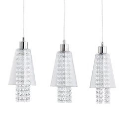 Lampa wisząca listwa kryształowa MARINE chrom/transparentny szer. 50cm