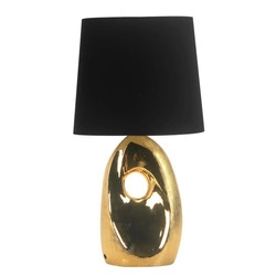 Lampa stołowa/nocna HIERRO 41-79916 złoty/abażur czarny 1x60W E27