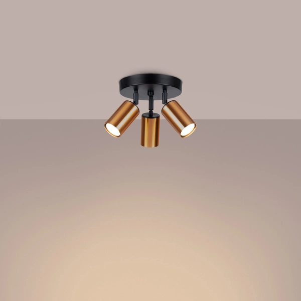 Plafon WINX 3P czarny/miedź