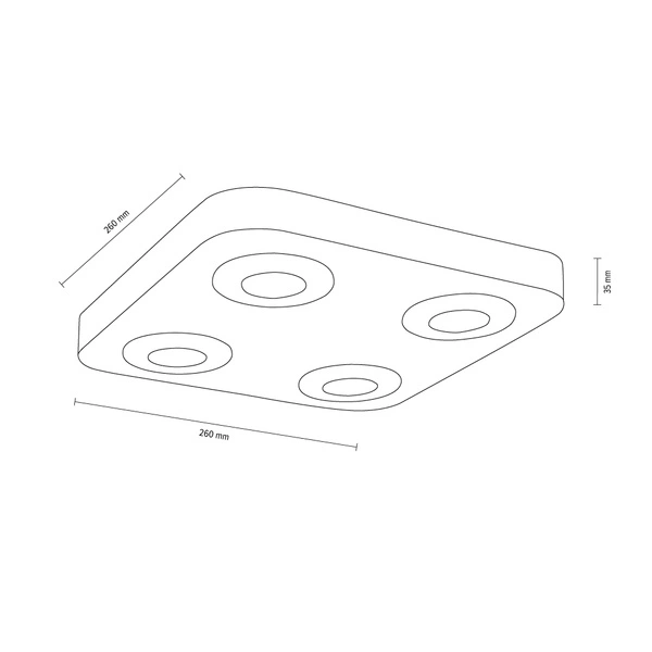 Fajna lampa sufitowa w zestawie 4xLED Zintegrowany 300lm 3000K 5W Szary Beton/Satynowy Metal 2291436