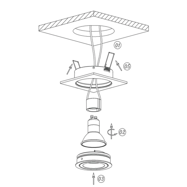 Podtynkowa oprawa do łazienki oczko LAGOS czarna IP65