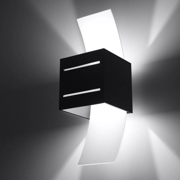 Kinkiet Sollux LORETO Aluminium, Czarny, Szkło, G9 12W LED, SL.0201