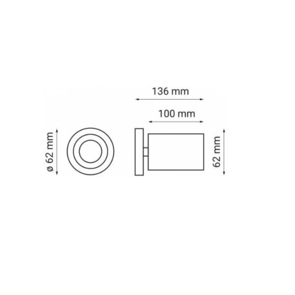 Lampa sufitowa spot reflektorek CROSTI LACCE RO | czarny