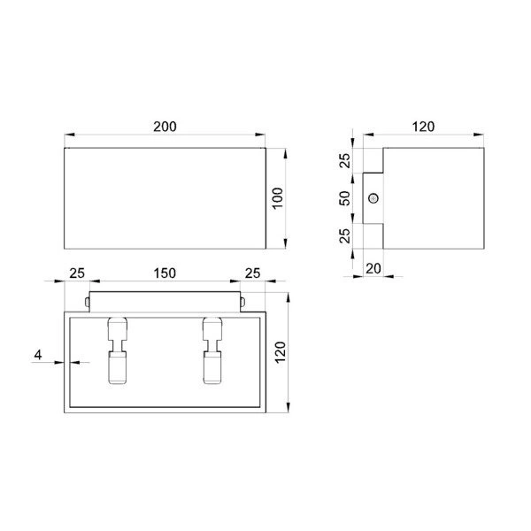 Kinkiet QUAD MAXI, Aluminium, Biały, G9 2X40W, SL.0525
