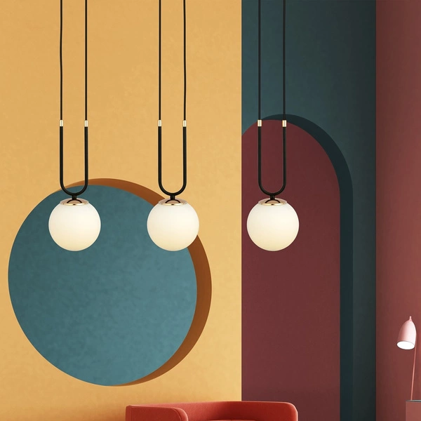 Lampa wisząca Emibig GLAM 3 Czarny/OPAL 1112/3