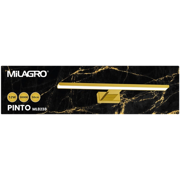 Kinkiet nad obraz plakat PINTO GOLD 12W LED 50cm | Złoty