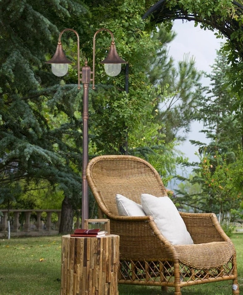 Lampa ogrodowa stojąca K-8127 CZARNY/ZŁOTY z serii BOSTON