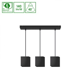 CEL ZOSMA 2 SQUARE 840 27W 230V 40st Black X3 ZWIESZANA