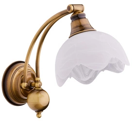 Klasyczny Kinkiet JUPITER wys. 27cm 1xE27 15W IP20 | Mosiądz patynowany