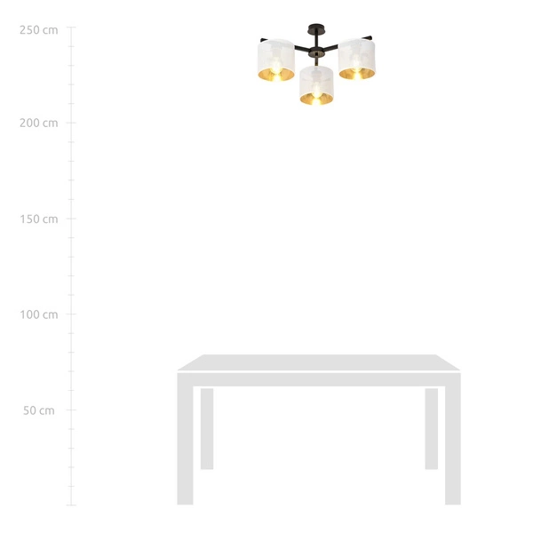 Lampa sufitowa Emibig JORDAN 3 Biały/GOLD 1145/3