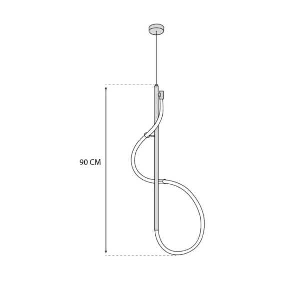 Designerska lampa LED SNAKE wężyk 21,5W zmienna barwa PILOT | złoty