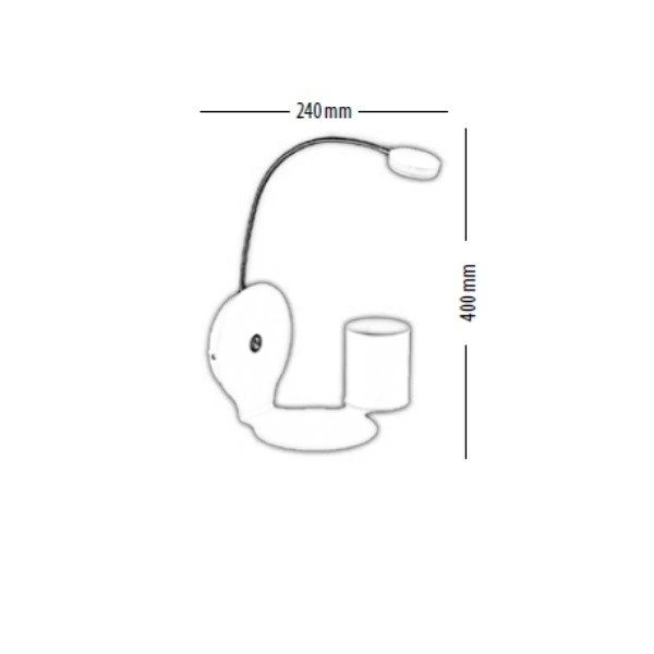 Lampa ścienna ARLES biała z półką i przypornikem na długopisy 5852102