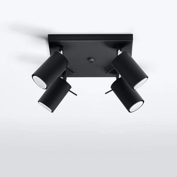Plafon RING 4 punktowy Stal kolor czarny 12W LED, SL.0094