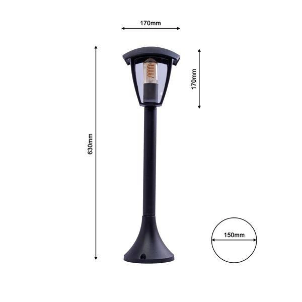 Lampa ogrodowa stojąca FOX BLACK 1xE27 Duża EKO3568