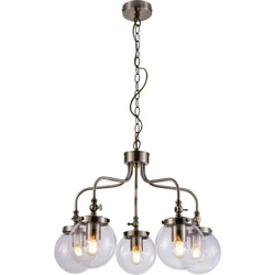 Lampa wisząca BALLET 35-70876 patynowa 5x40W E27