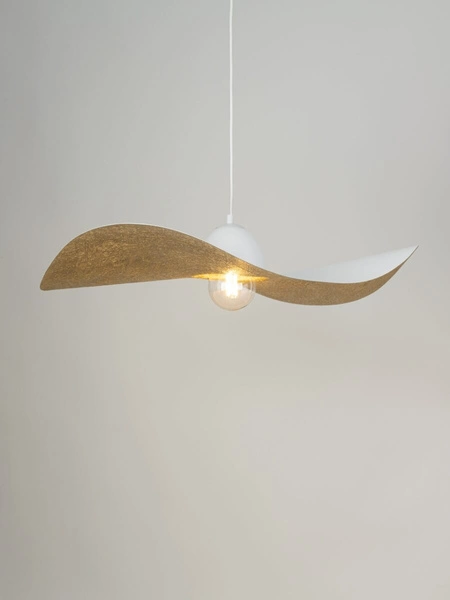 Designerska lampa wisząca KAPELLO L E27 60W śr. 76cm | biały złoty