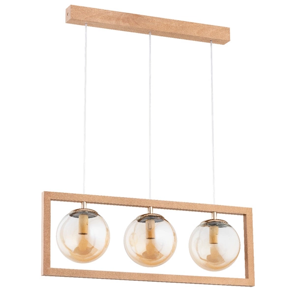 Lampa wisząca ALFA SAMI DREWNIANA 3xE14 15cm | 63055